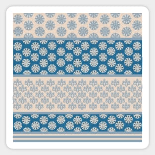 Japanese Geometric Classic Motif Patchwork Pattern Blue Sticker